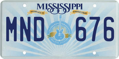 MS license plate MND676
