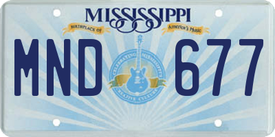 MS license plate MND677