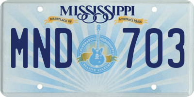 MS license plate MND703