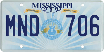 MS license plate MND706