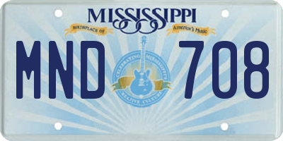 MS license plate MND708