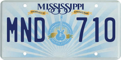 MS license plate MND710