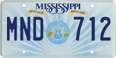 MS license plate MND712