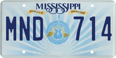 MS license plate MND714