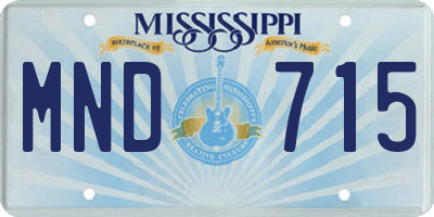 MS license plate MND715