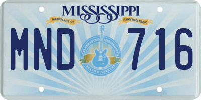 MS license plate MND716