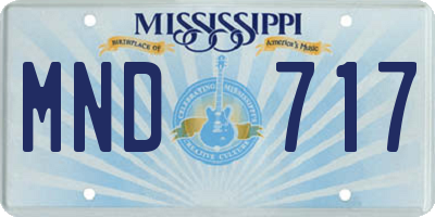 MS license plate MND717