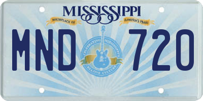 MS license plate MND720