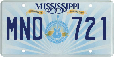 MS license plate MND721