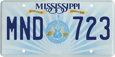 MS license plate MND723