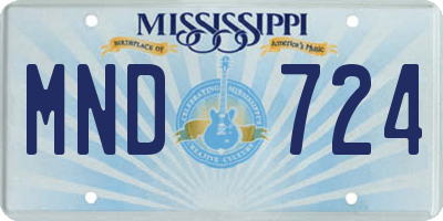MS license plate MND724