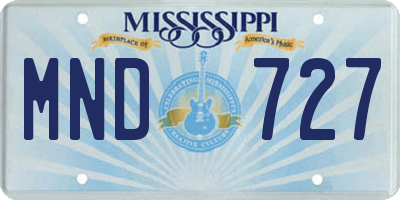 MS license plate MND727