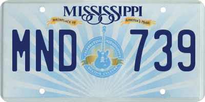 MS license plate MND739