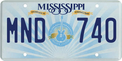 MS license plate MND740