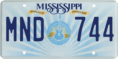 MS license plate MND744