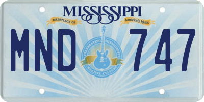 MS license plate MND747