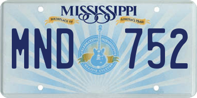 MS license plate MND752