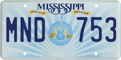 MS license plate MND753