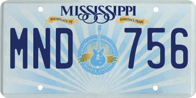 MS license plate MND756