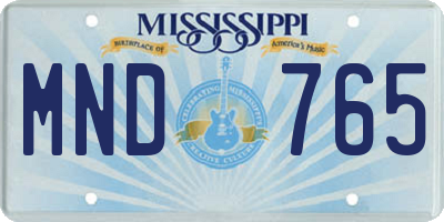 MS license plate MND765