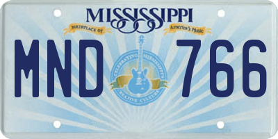 MS license plate MND766