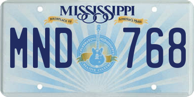 MS license plate MND768