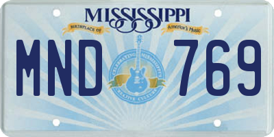 MS license plate MND769