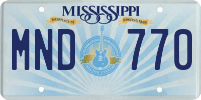 MS license plate MND770