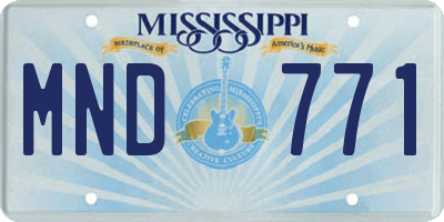 MS license plate MND771