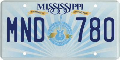 MS license plate MND780