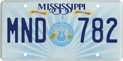 MS license plate MND782