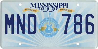 MS license plate MND786