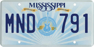 MS license plate MND791