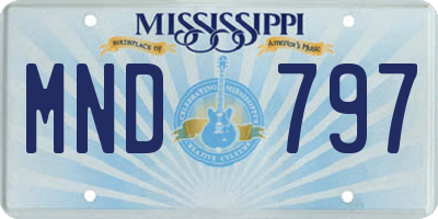 MS license plate MND797