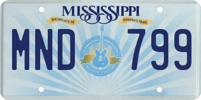 MS license plate MND799