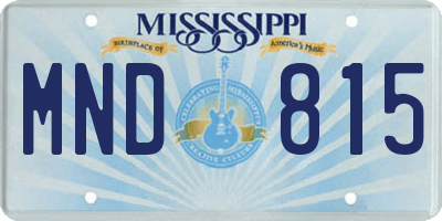 MS license plate MND815