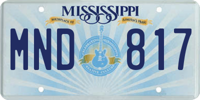 MS license plate MND817