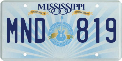 MS license plate MND819