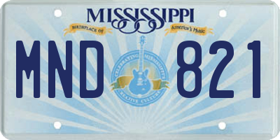 MS license plate MND821