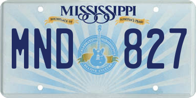 MS license plate MND827