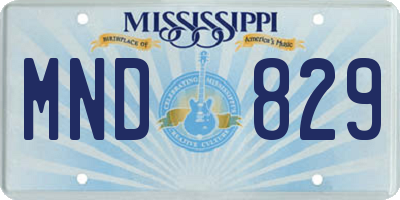 MS license plate MND829