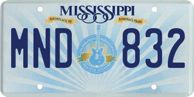 MS license plate MND832