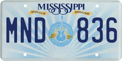 MS license plate MND836
