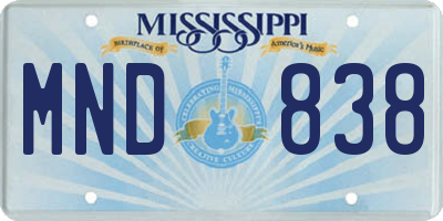 MS license plate MND838