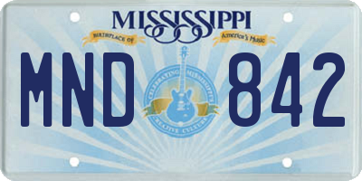 MS license plate MND842