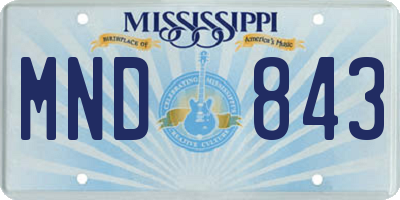 MS license plate MND843
