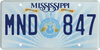 MS license plate MND847