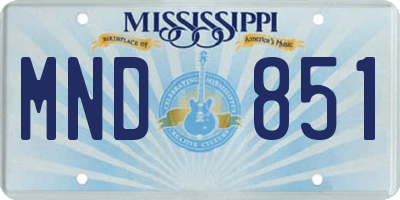 MS license plate MND851