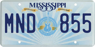 MS license plate MND855