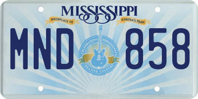 MS license plate MND858